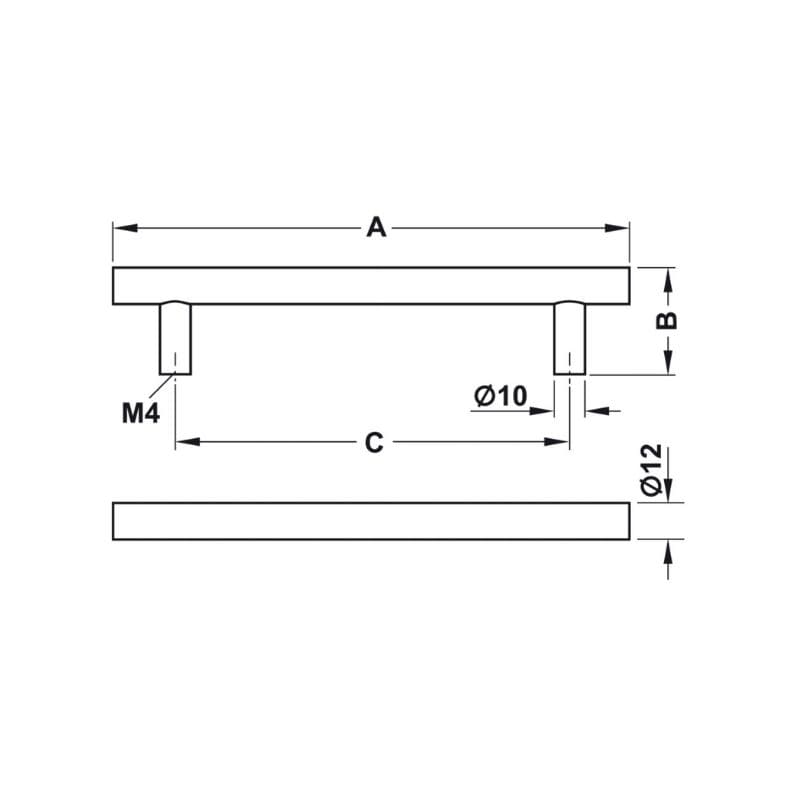 Tay nắm tủ inox có đế Hafele 155.01.403 (xước mờ)